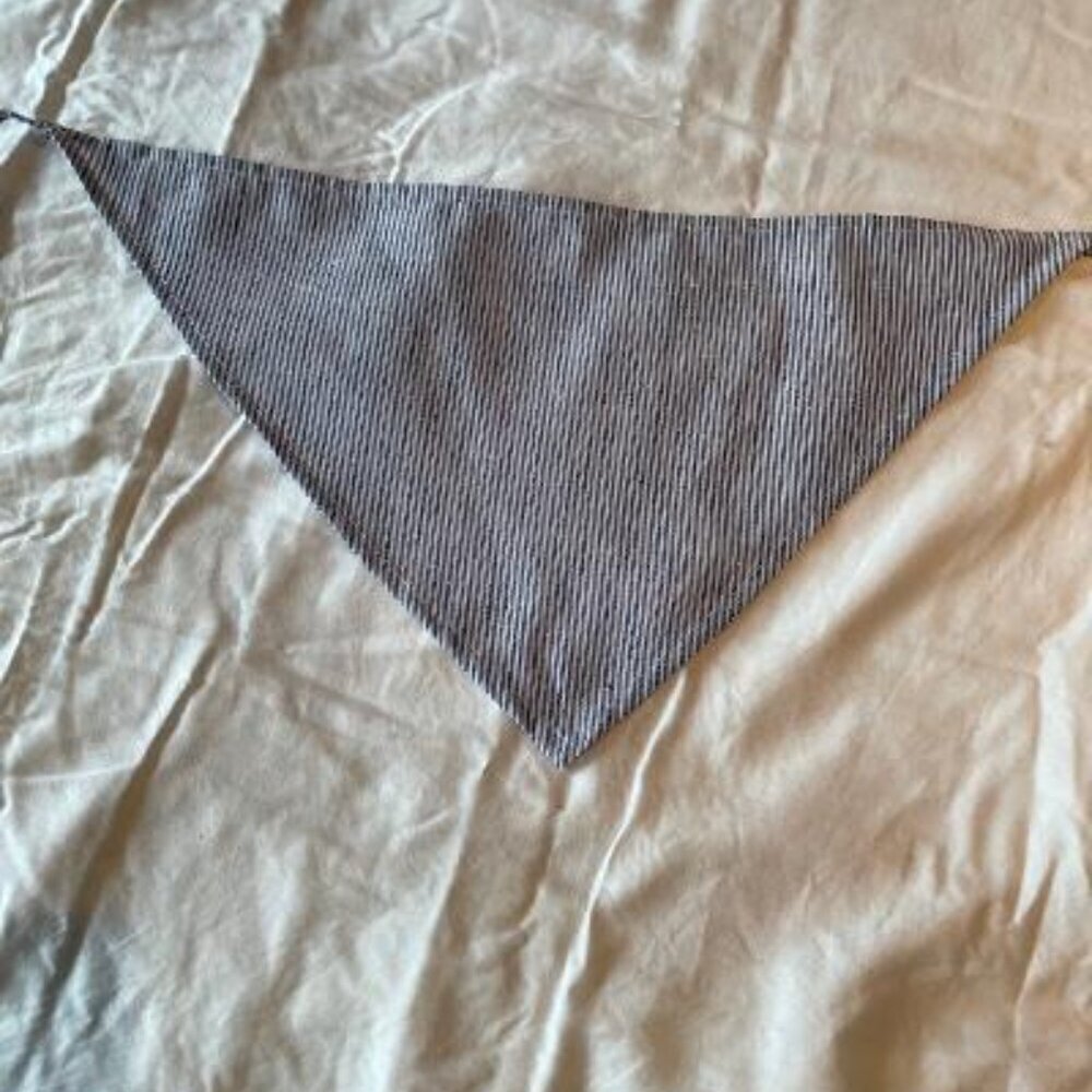 Hand Made Blue Striped Head Kerchief Y2K